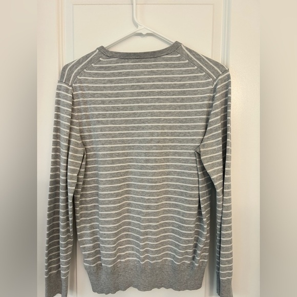 Calvin Klein Men’s Gray Striped Crewneck Sweater – Size Small (Supima Cotton) - Picture 3 of 3